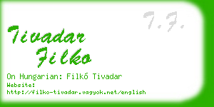 tivadar filko business card