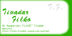 tivadar filko business card